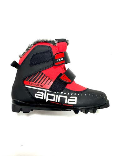 Used Alpina Boys NNN XC Ski Boots Black W 06 / JR 04-04.5 11860-S000299756