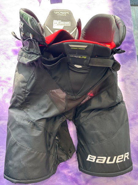 Black Senior Large Bauer Vapor Hyperlite Hockey Pants (Used)