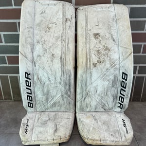 White Small Intermediate Bauer Supreme M5 Pro Goalie Leg Pads (Used)