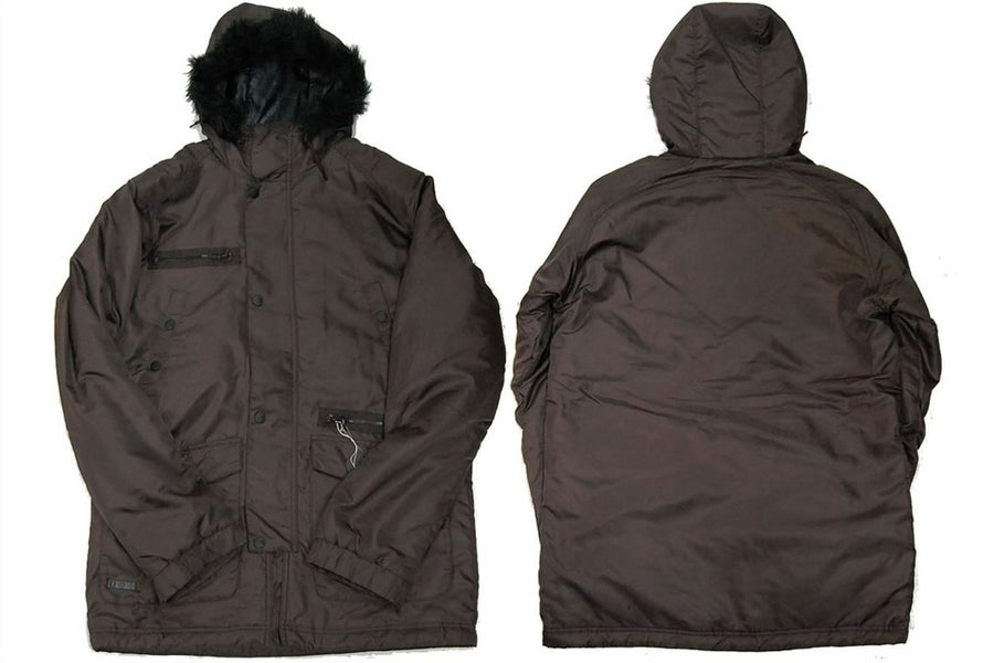L1 Drifter Parka Insulated Snowboard Jacket Mens Large Brown New Removable Fur