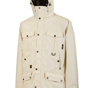 L1 Essex Parka Insulated Snowboard Jacket Mens Large Cream Oiled Off White New