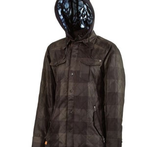 L1TA Dresden Snowboard Jacket, Womens Extra Small XS, Dark Ivy Spray Dye Gray