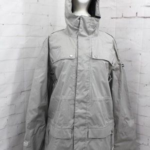 Ride Rainier Shell Snowboard Jacket, Men's Large, Rail Stripe / Gray New