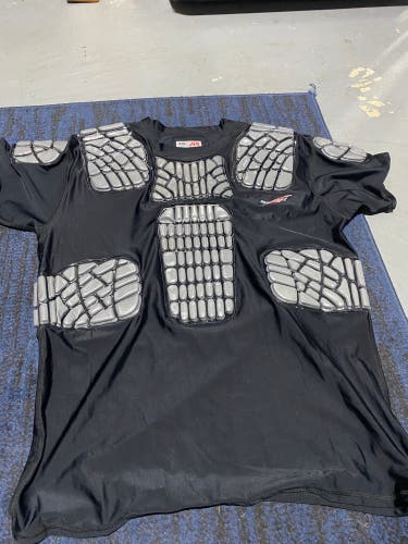 Protective compression shirt for football hockey lacrosse