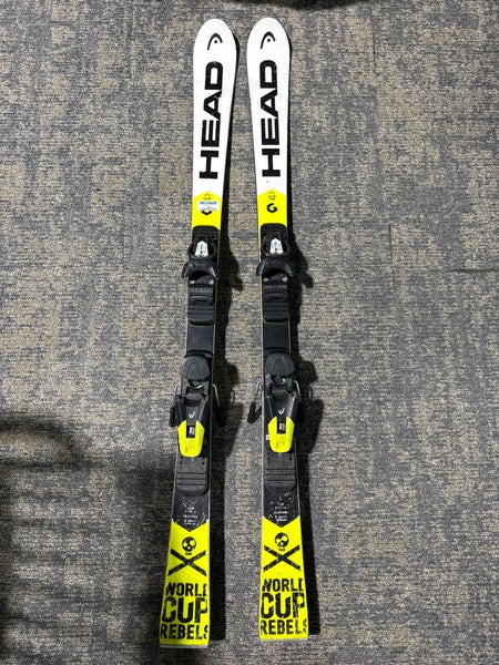 HEAD 2019 World Cup Rebels i.SL RD Team 138 cm Racing Skis With EVO 9AC GW Bindings (Used)