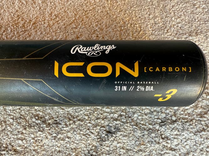2024 Rawlings Icon Composite BBCOR Certified Bat (-3) 28 oz 31" (Used)