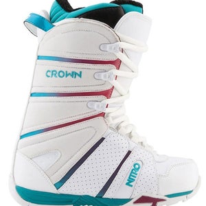 Nitro Crown Snowboard Boots Womens 5.5 White New