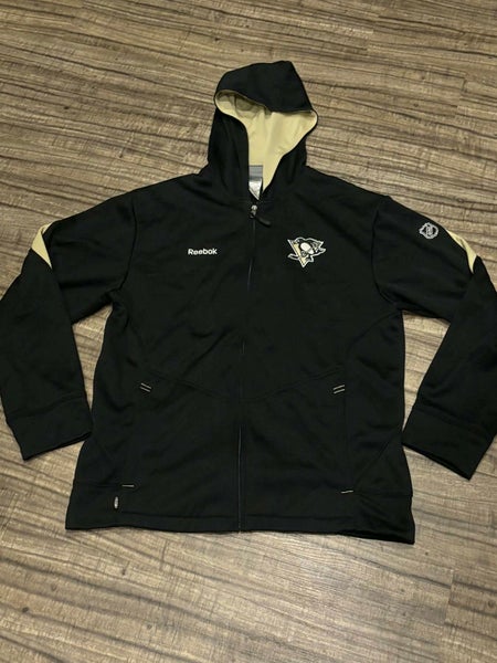 Pittsburgh Penguins NHL Reebok Center Ice Collection Full Zip Hoodie Sweatshirt, Size Adult Large