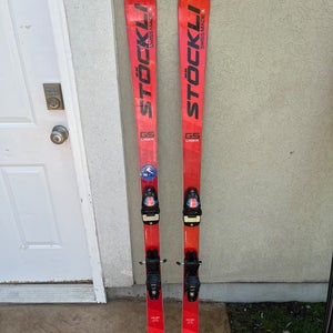 Stockli LASER GS FIS 160 cm Racing Skis With Bindings (Used)