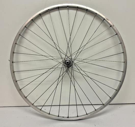 Vintage Araya 36-Spoke Silver Aluminum 27" Road Bike Front Wheel Suntour Hub