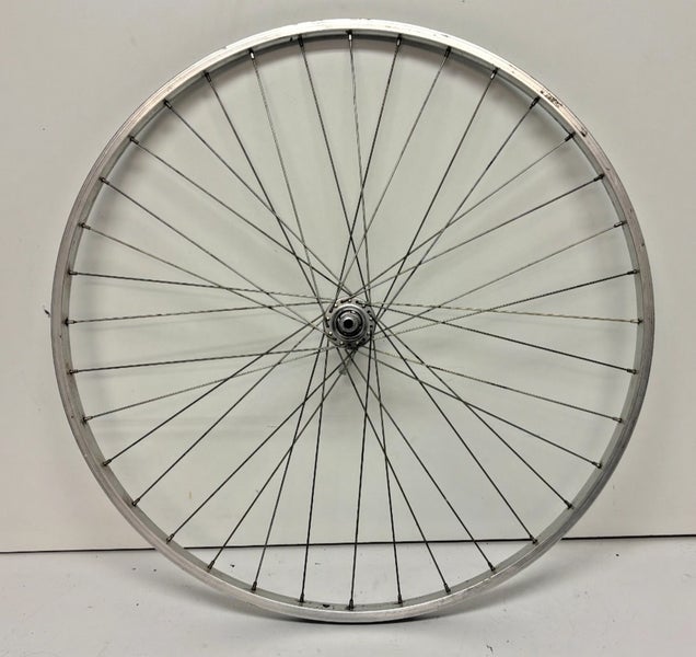 Vintage Araya 36-Spoke Silver Aluminum 27" Road Bike Front Wheel Suntour Hub