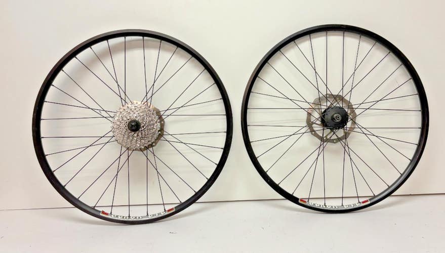 Sun Rims Black Eye 9-Speed Black Aluminum Disc 26" QR Wheelset Shimano M475 Hubs