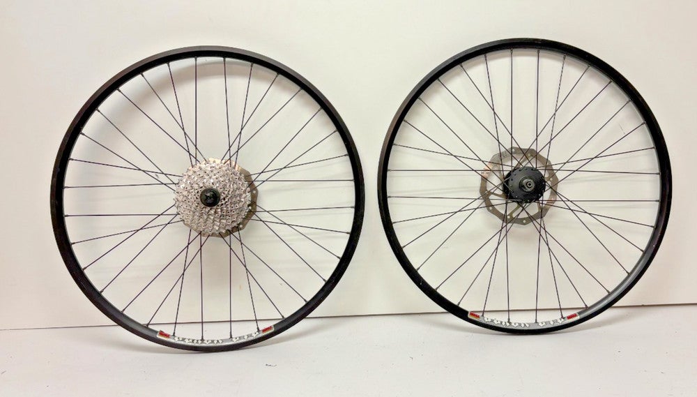 Sun Rims Black Eye 9-Speed Black Aluminum Disc 26" QR Wheelset Shimano M475 Hubs