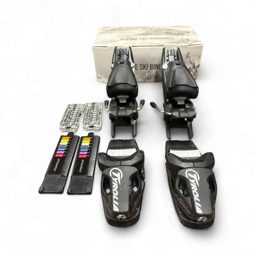 KIDS' TYROLIA SYMPRO 4.5AC ALPINE SKI BINDINGS + DEMO TRACK BRAKE 74MM LOT OF 4
