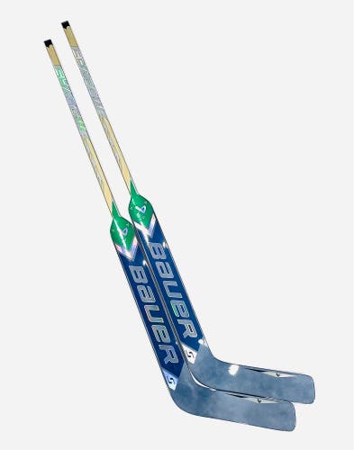 New 2 pack 25" Bauer Supreme Shadow Pro Stock Goalie Stick (blue/gold/green) - Regular, P31