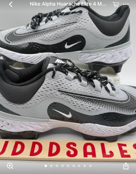 Gray Men's Size M 7.0 (W 8.0) Adult Nike Nike alpha huarache elite 4 Low Top Molded Cleats (Used)