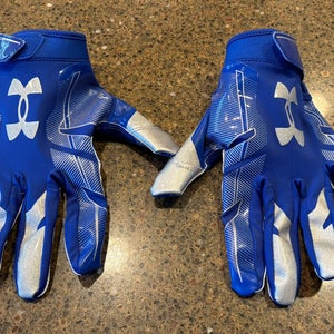 Blue Adult XL Under Armour F8 Gloves (Used)