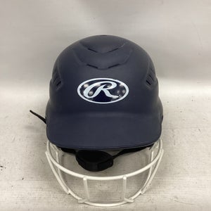 Used Rawlings HELMET Batting Helmet w/Mask Navy Blue One Size 11851-S000039218
