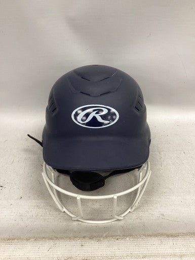 Used Rawlings HELMET Batting Helmet w/Mask Navy Blue One Size 11851-S000039218
