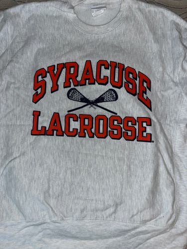 Syracuse Lacrosse Gray Men's Large Champion Crewneck  (Used)