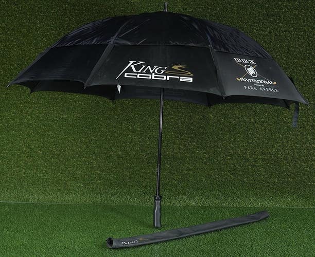 KING COBRA GUSTBUSTER PRO SERIES GOLF UMBRELLA DOUBLE CANOPY 52 BUICK W/ SLEEVE