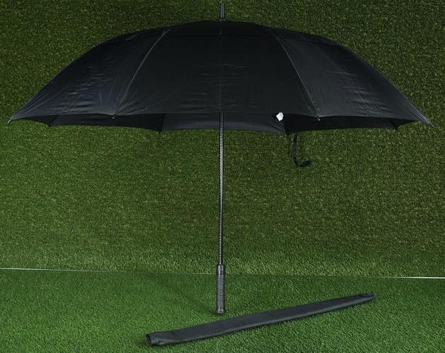 THE FAIRWAY GOLF UMBRELLA DOUBLE CANOPY, 53 BLACK W/ SLEEVE ~ NGAO-62