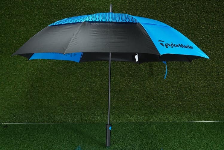 TAYLORMADE VENTED GOLF UMBRELLA DOUBLE CANOPY, 54 BLUE / BLACK