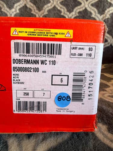 Nordica Dobermann World Cup 110 Ski Boots Black Size-25