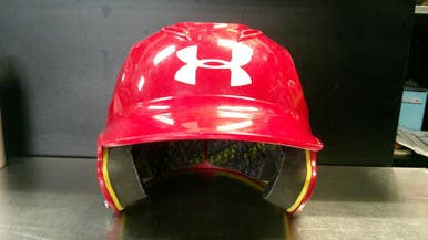Used Under Armour HELMET Batting Helmet No Mask Red XS 11868-S000066263