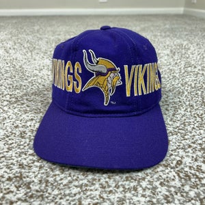 Vintage Minnesota Vikings Hat Cap Snap Back Mens Natural Tri Power Starter 90s