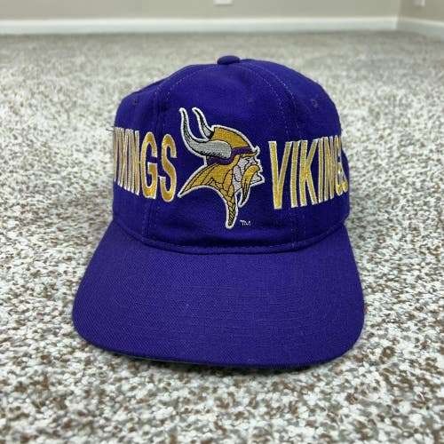 Vintage Minnesota Vikings Hat Cap Snap Back Mens Natural Tri Power Starter 90s