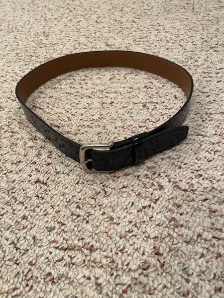 Leather Baseball Belt Navy Blue (New)