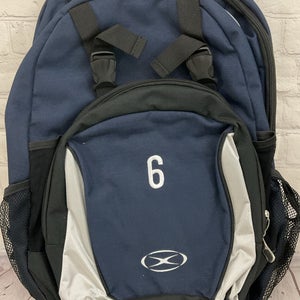 XARA Team Sport Backpack Number 6 Multiple Divider Water Resistant Material Blue