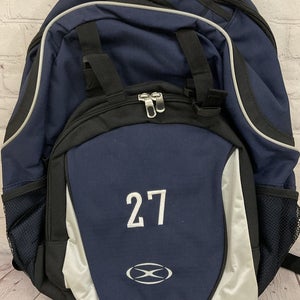 Xara Team Sports Backpack Number 27 Water Resistant Durable Material Navy Blue