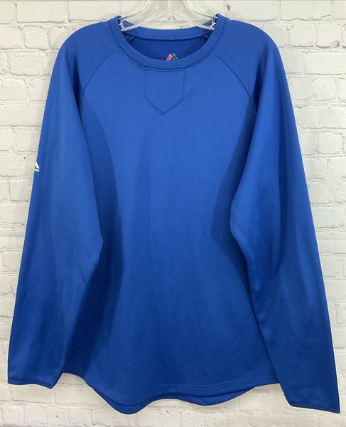Majestic 26591 Adult's 100% Polyester Sweatshirt Royal Blue Medium