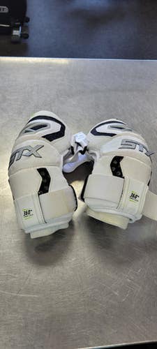 Used STX CELL V Lacrosse Arm Pads/Guards White MD 11497-S000153232