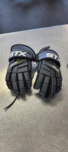 Used STX STALLION Lacrosse Gloves Junior Black SM 11497-S000153229