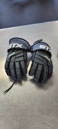 Used STX STALLION Lacrosse Gloves Junior Black SM 11497-S000153229