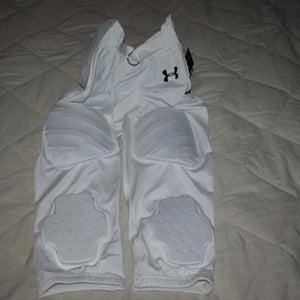 NEW - Under Armour Integrated Compression Football Pants, White, Youth XL