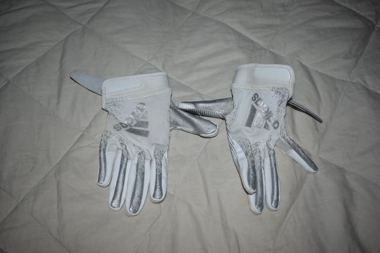 Adidas Football Gloves, White, Youth Medium - Great Condition!