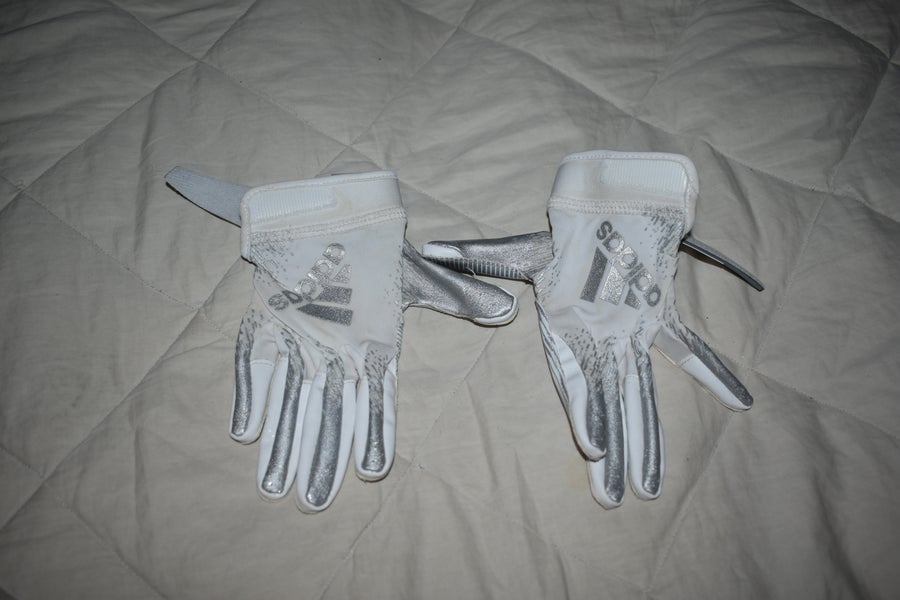Adidas Football Gloves, White, Youth Medium - Great Condition!