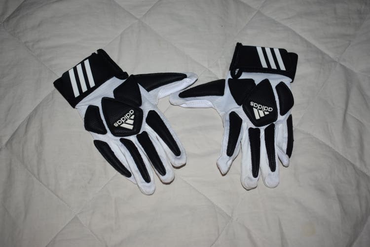 Adidas Football Gloves, Black/White, Youth Medium - Great Condition!