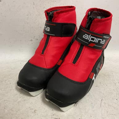 Used Alpina 5959-1K Boys NNN XC Ski Boots Black YT-12 11855-S000193312