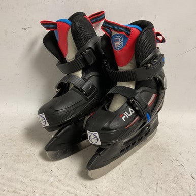 Used Fila J-ONE ICE Boys Softboot Skate Black And Red Adjustable 11855-S000193313