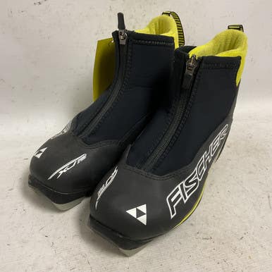 Used Fischer XJ SPRINT Boys NNN XC Ski Boots Black W 06 / JR 04-04.5 11855-S000193304