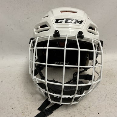 Used CCM TACKS 710 Helmet Cage Combo White SM 11855-S000193298