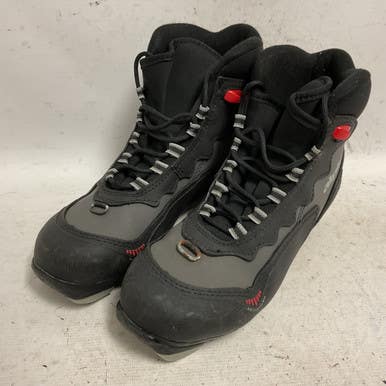 Used Alpina TR15 Boys NNN XC Ski Boots Black W 06 / JR 04-04.5 11855-S000193284