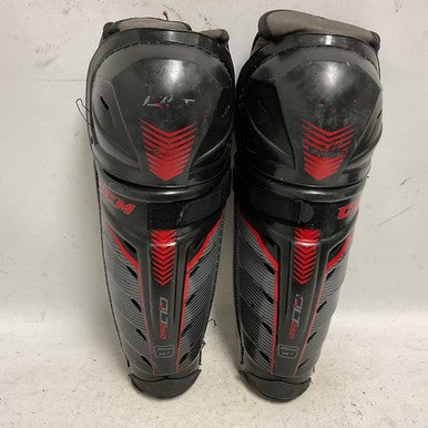 Used CCM QLT 250 Senior Shin Guards Black And Red 14" 11855-S000193262