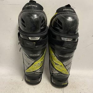 Used Bauer SUPREME MATRIX Junior Shin Guards Black And Optic Yellow 12" 11855-S000193259