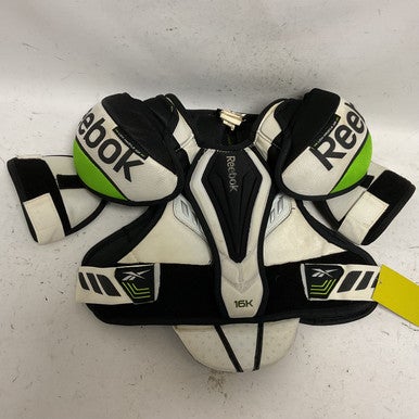Used Reebok 16K Senior Shoulder Pads Black And Neon Green SM 11855-S000193261